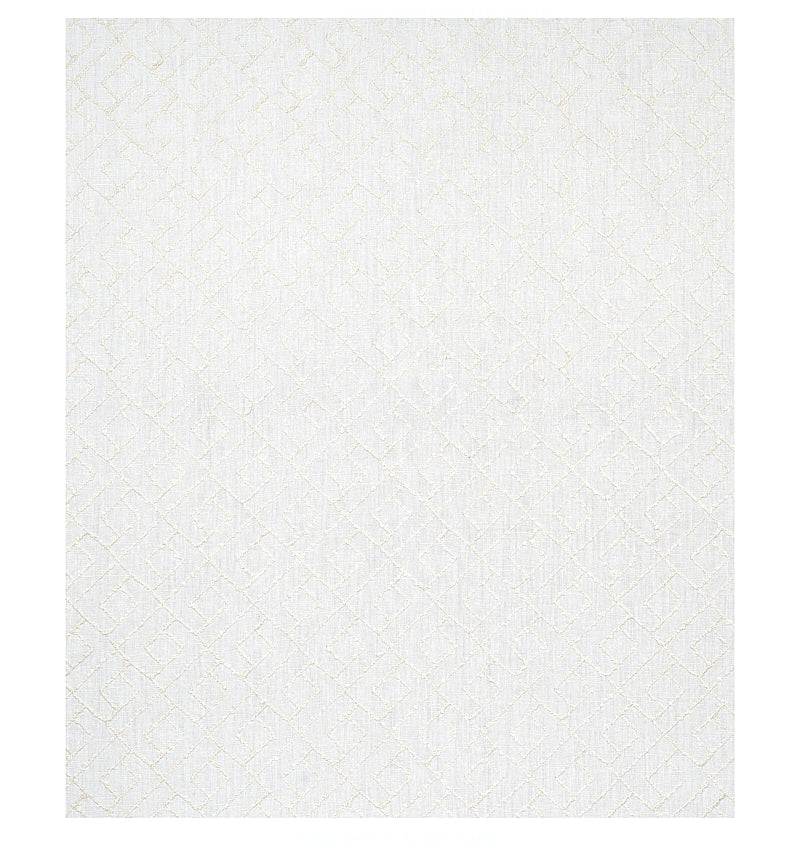 Schumacher Durant Embroidery Ivory Fabric Sample 80131