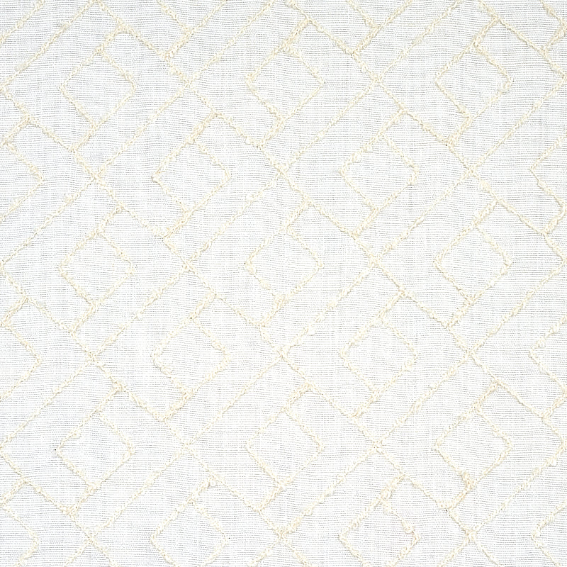 Schumacher Durant Embroidery Ivory Fabric Sample 80131