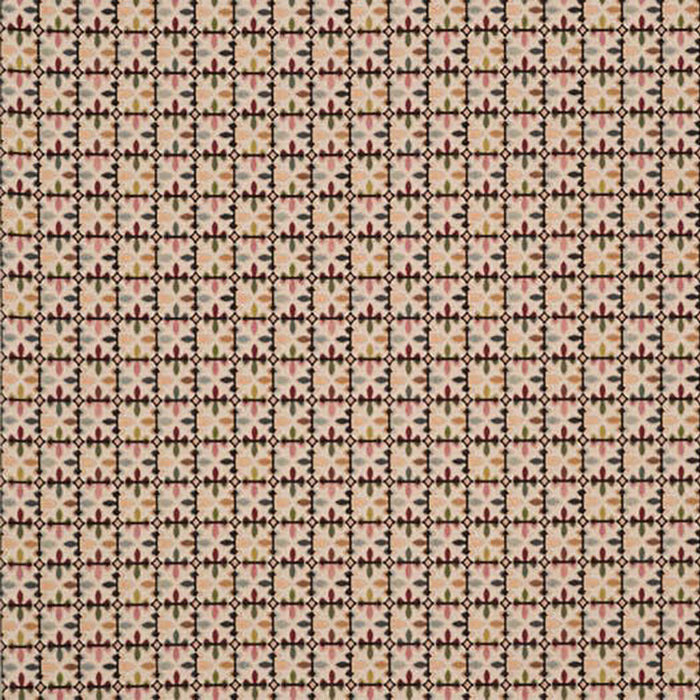 Brunschwig & Fils Porthos Red/Blue Fabric Sample 8014111.195.0