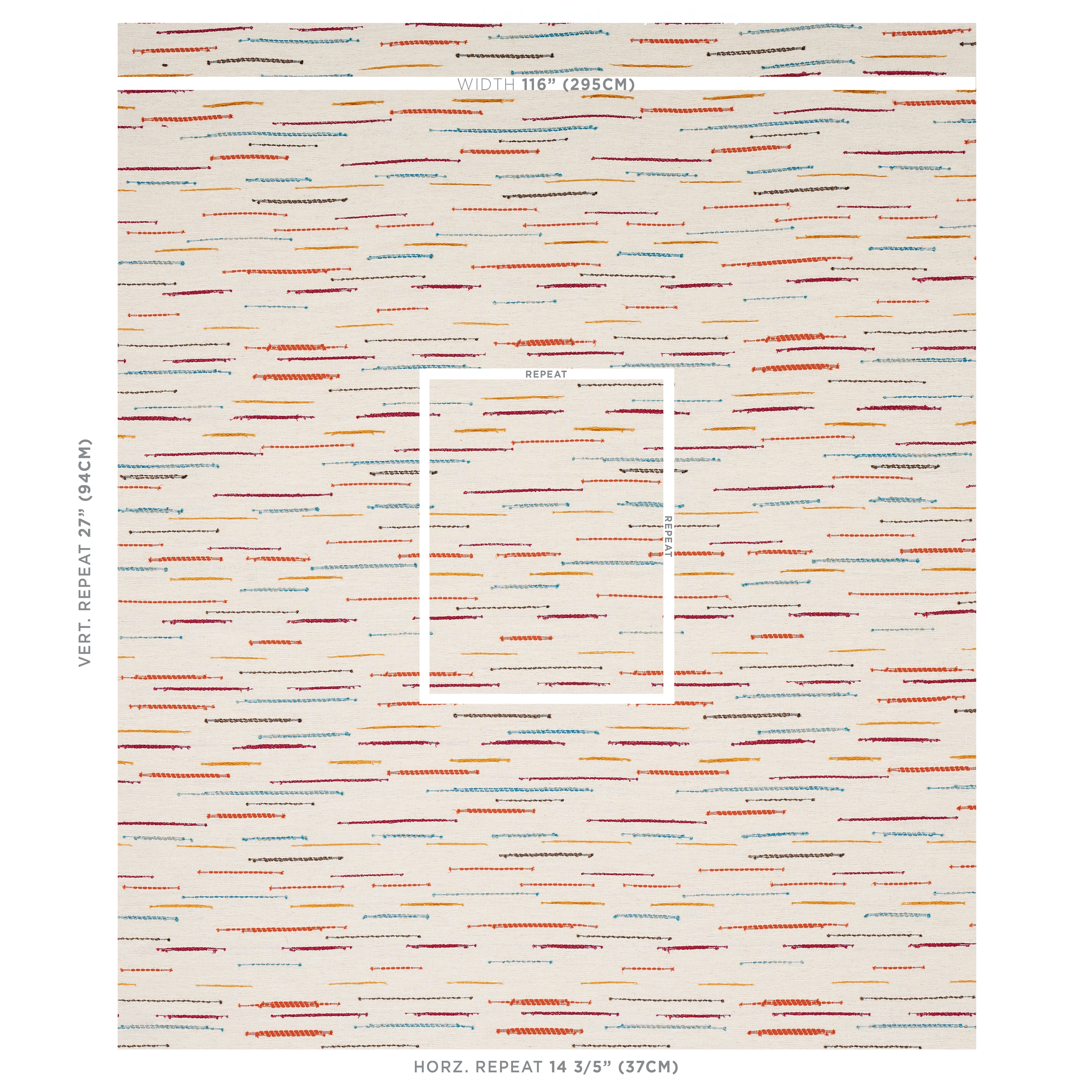 Schumacher Leland Stripe Multi Fabric Sample 80142