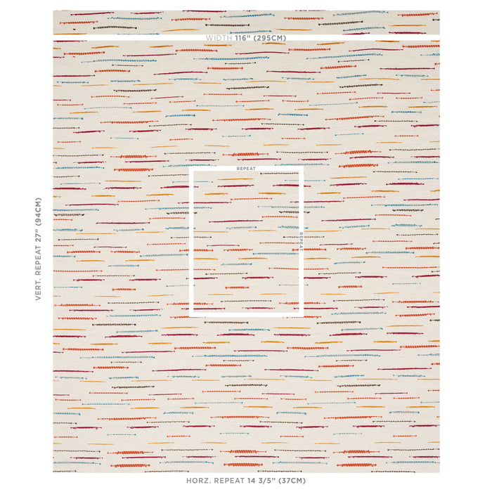 Schumacher Leland Stripe Multi Fabric Sample 80142
