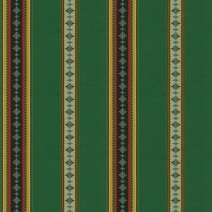 Brunschwig & Fils Rayure Broderie Vert Fabric Sample 8015147.3.0