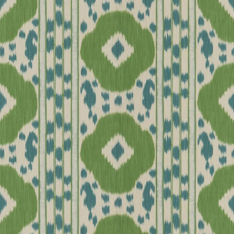 Brunschwig & Fils Varkala Print Teal/Green Fabric Sample 8015178.133.0