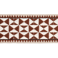 Schumacher Zulma Embroidered Tape Brown Trim 80191