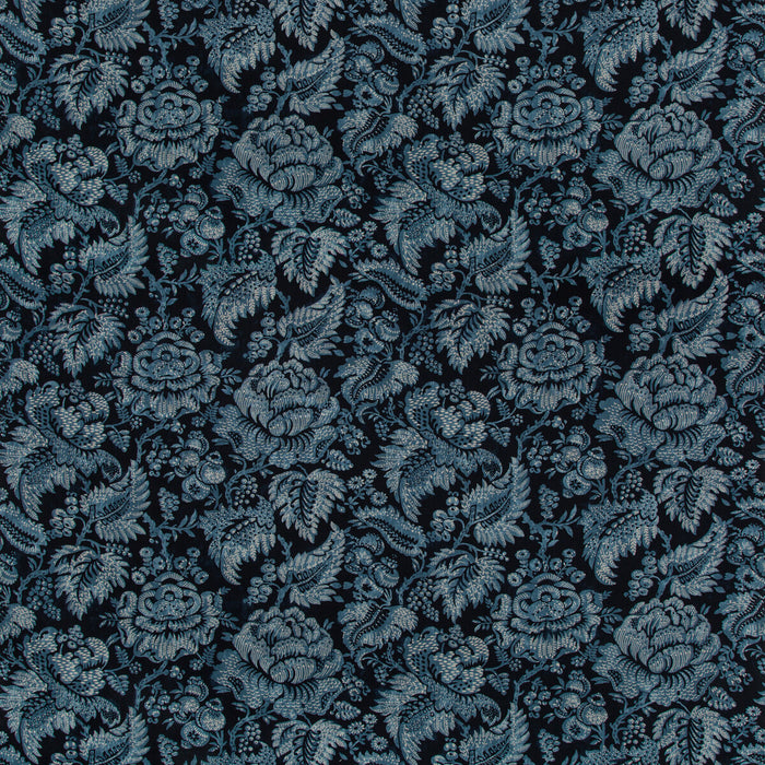 Brunschwig & Fils Wesserling Print Indigo Fabric Sample 8019125.50.0