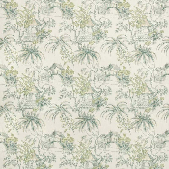 Brunschwig & Fils Tongli Print Lagoon Fabric Sample 8019138.133.0