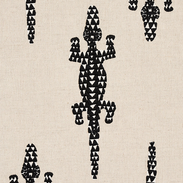 Schumacher Baracoa Embroidery Black Fabric 80200