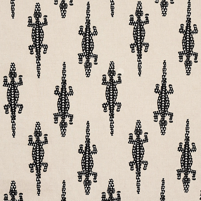 Schumacher Baracoa Embroidery Black Fabric 80200