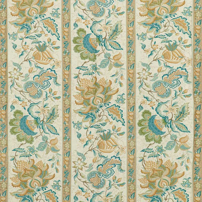 Brunschwig & Fils Montflours Print Aqua Fabric Sample 8020120.13.0