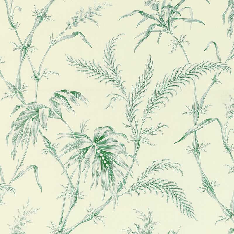 Brunschwig & Fils Lauziere Print Green Fabric Sample 8020124.3.0