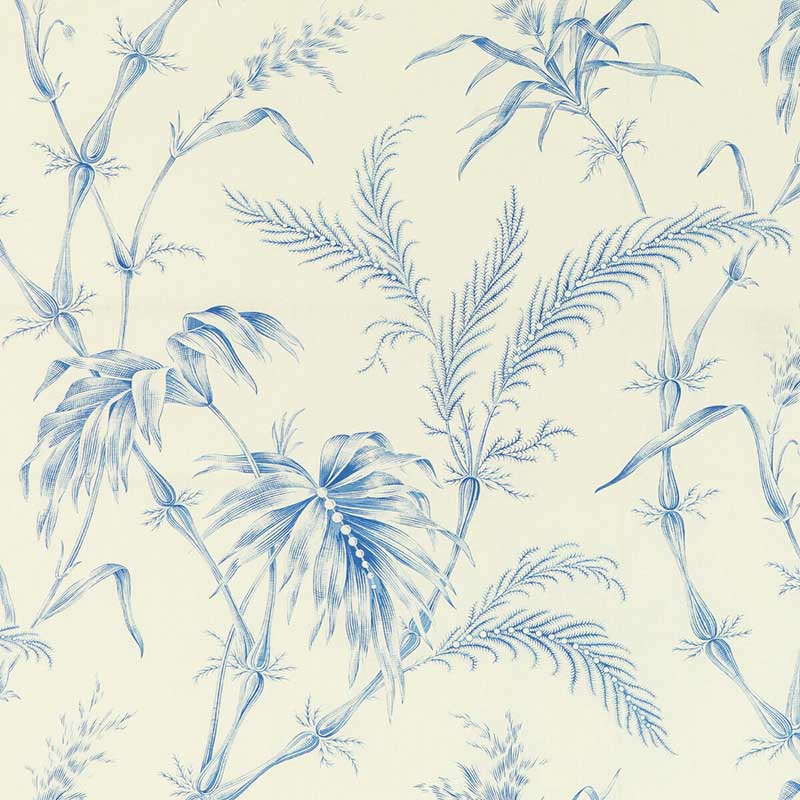 Brunschwig & Fils Lauziere Print Blue Fabric Sample 8020124.5.0