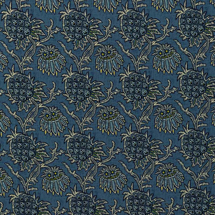 Brunschwig & Fils Brassac Print Indigo Fabric Sample 8020129.55.0