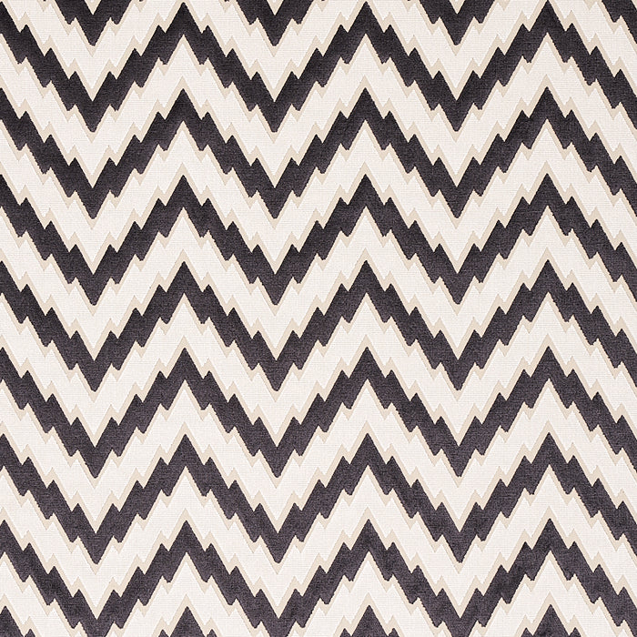 Schumacher Florentine Chevron Velvet Black Fabric Sample 80220