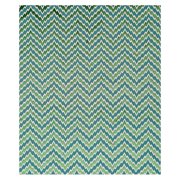 Schumacher Florentine Chevron Velvet Emerald Fabric Sample 80221