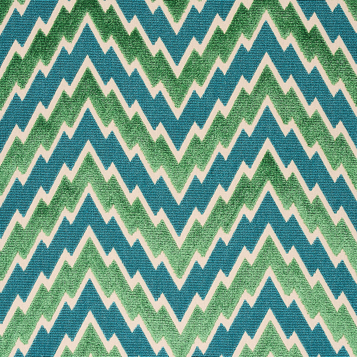 Schumacher Florentine Chevron Velvet Emerald Fabric Sample 80221