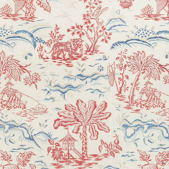 Brunschwig & Fils Valensole Print Red/Blue Fabric Sample 8022101.195.0