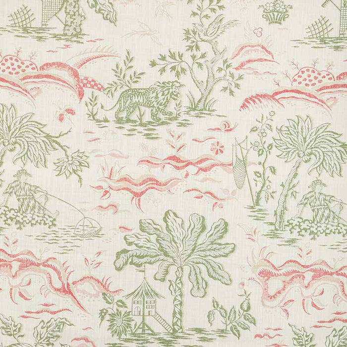 Brunschwig & Fils Valensole Print Leaf/Rose Fabric Sample 8022101.317.0
