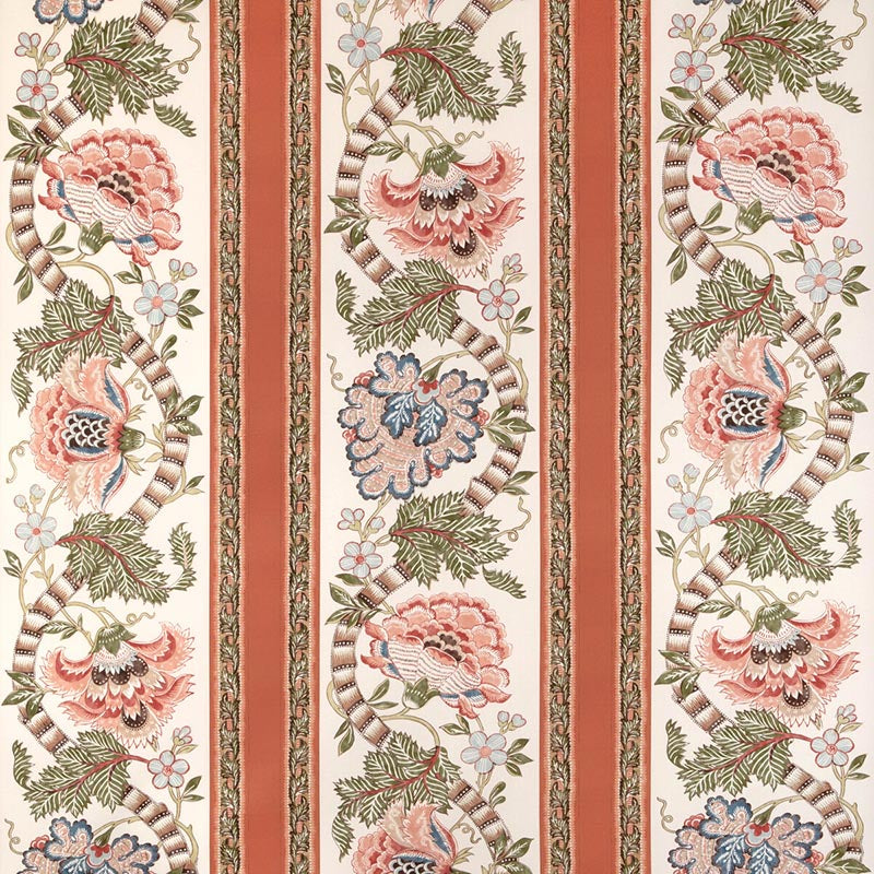 Brunschwig & Fils Lauris Print Apricot/Sage Fabric Sample 8023106.312.0