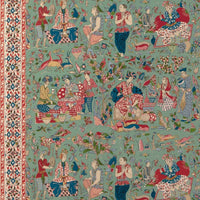 Brunschwig & Fils Shalimar Print Jade/Rose Fabric 8024100.319.0