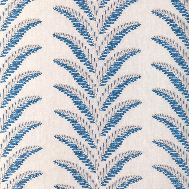 Brunschwig & Fils Fougere Emb Blue Fabric 8024109.51.0
