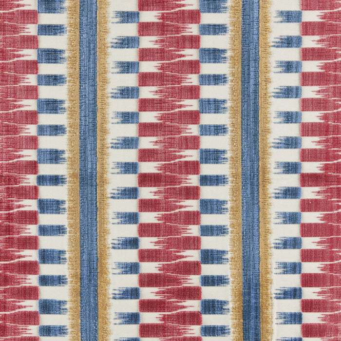 Brunschwig & Fils Flamme Velvet Red/Blue Fabric 8025102.195.0