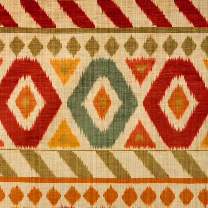 Brunschwig & Fils Uzbek Velvet Green/Red Fabric Sample 8025124.319.0