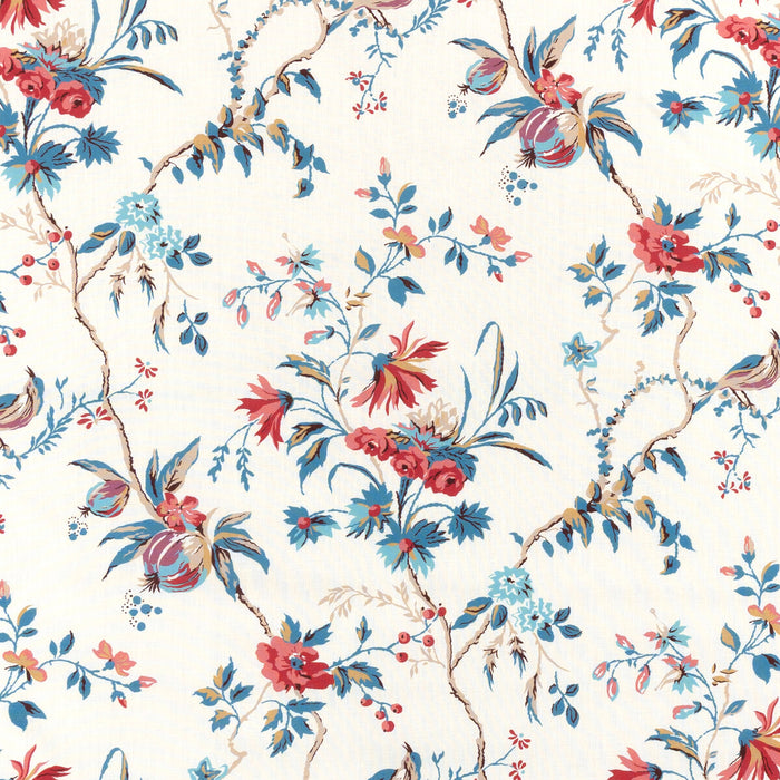 Brunschwig & Fils Locklin Print Red/Blue Fabric Sample 8025131.195.0