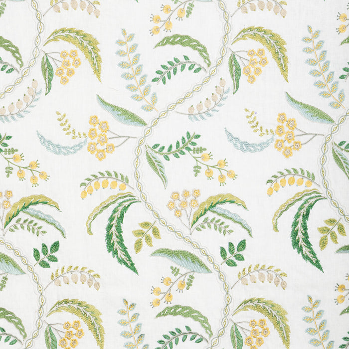 Brunschwig & Fils Genive Emb Vert/Soleil Fabric 8025136.340.0