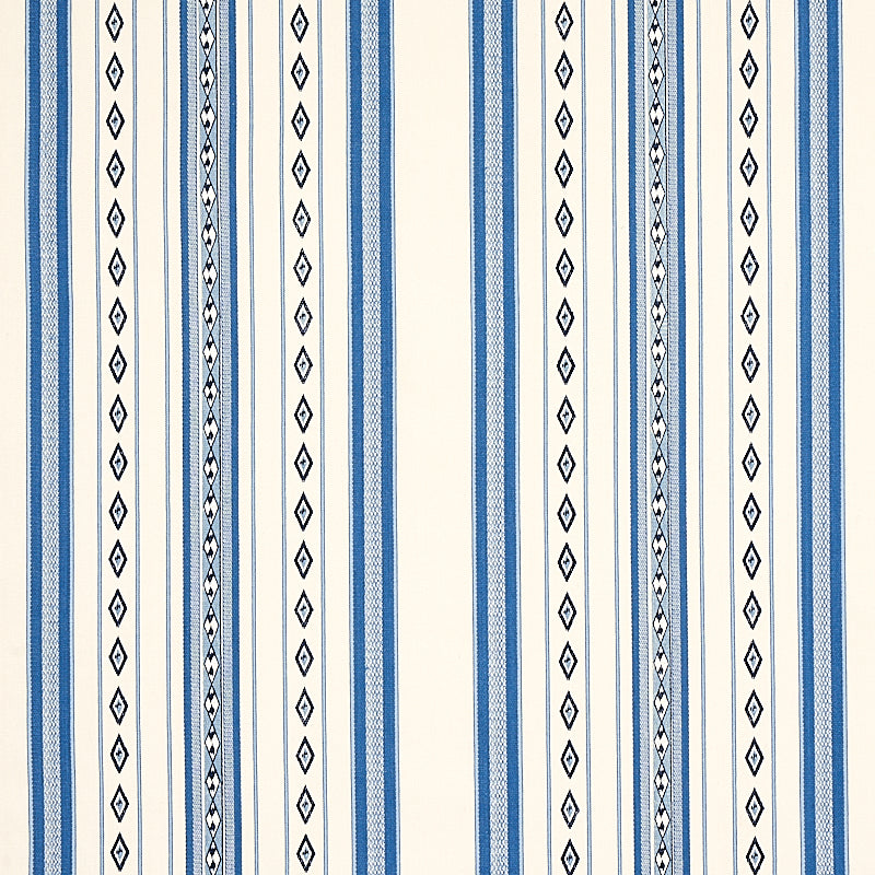 Schumacher Dakota Stripe Blue Fabric 80271