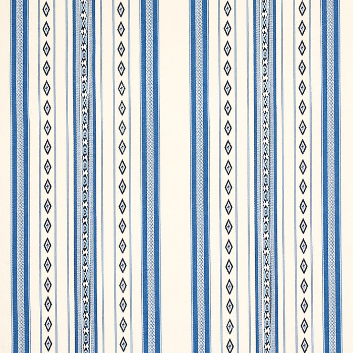 Schumacher Dakota Stripe Blue Fabric Sample 80271