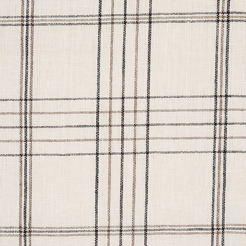 Schumacher Nils Plaid Linen Charcoal Fabric 80302