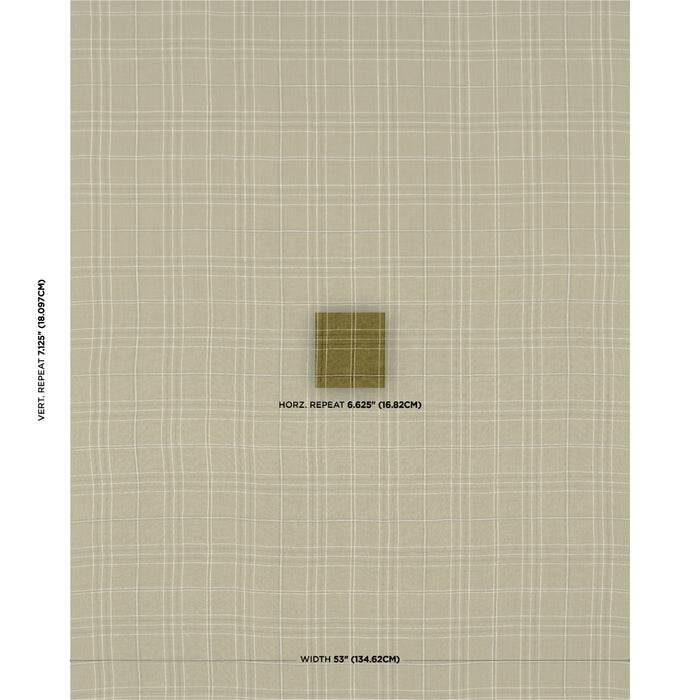 Schumacher Nils Plaid Linen Grass Fabric Schumacher 80303