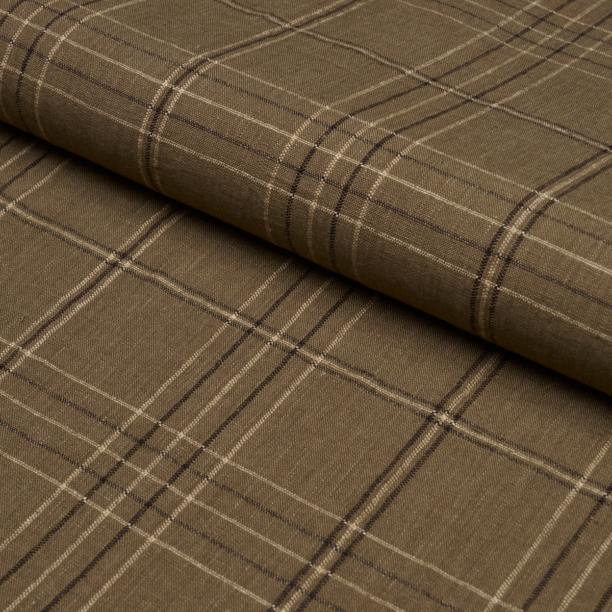 Schumacher Thompson Merino Windowpane Camel Fabric Sample 85291