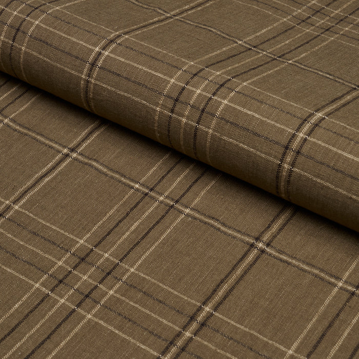 Schumacher Thompson Merino Windowpane Camel Fabric Sample 85291
