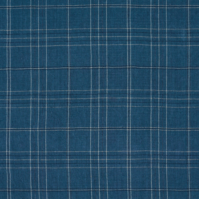 Schumacher Nils Plaid Linen Denim Fabric Sample 80305