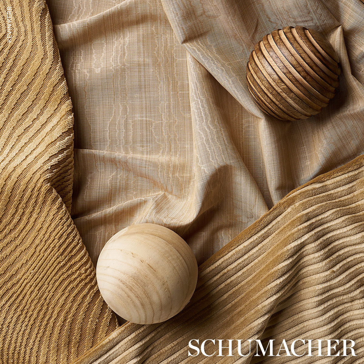 Schumacher Gunta Cut Velvet Soft Gold Fabric 80362