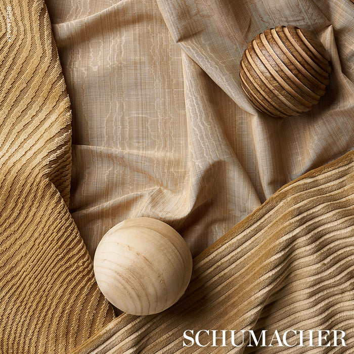 Schumacher Gunta Cut Velvet Soft Gold Fabric 80362