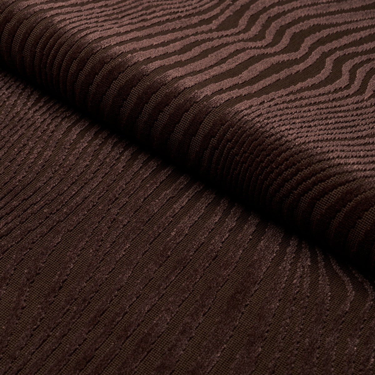 Schumacher Gunta Cut Velvet Espresso Fabric Sample 80363