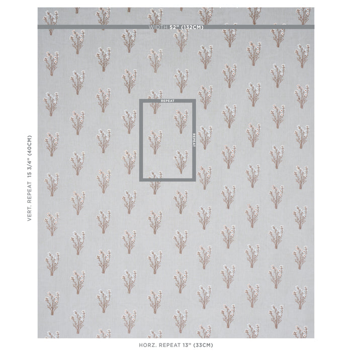 Schumacher Stora Embroidery Mineral Fabric 80400