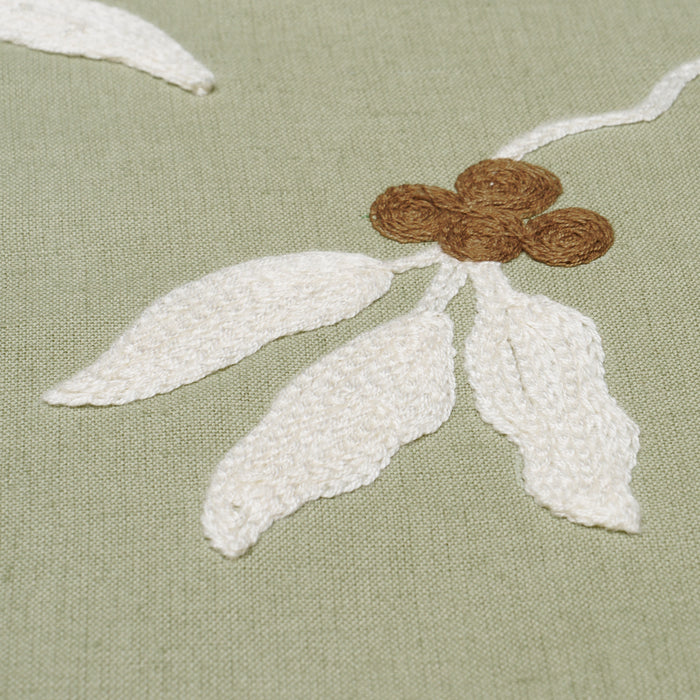 Schumacher Lilla Embroidery Olive Fabric 80433
