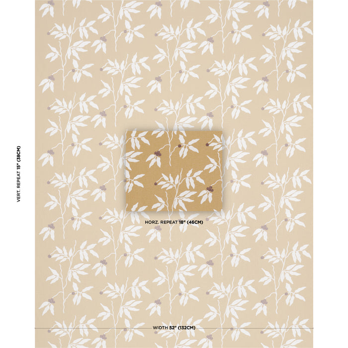Schumacher Lilla Embroidery Ochre Fabric 80434