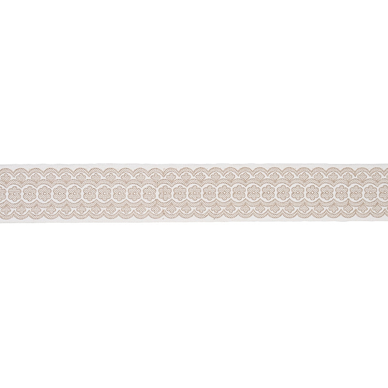 Schumacher Astrid Embroidered Tape Natural Trim Sample 80440