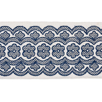 Schumacher Astrid Embroidered Tape Blue Trim 80442