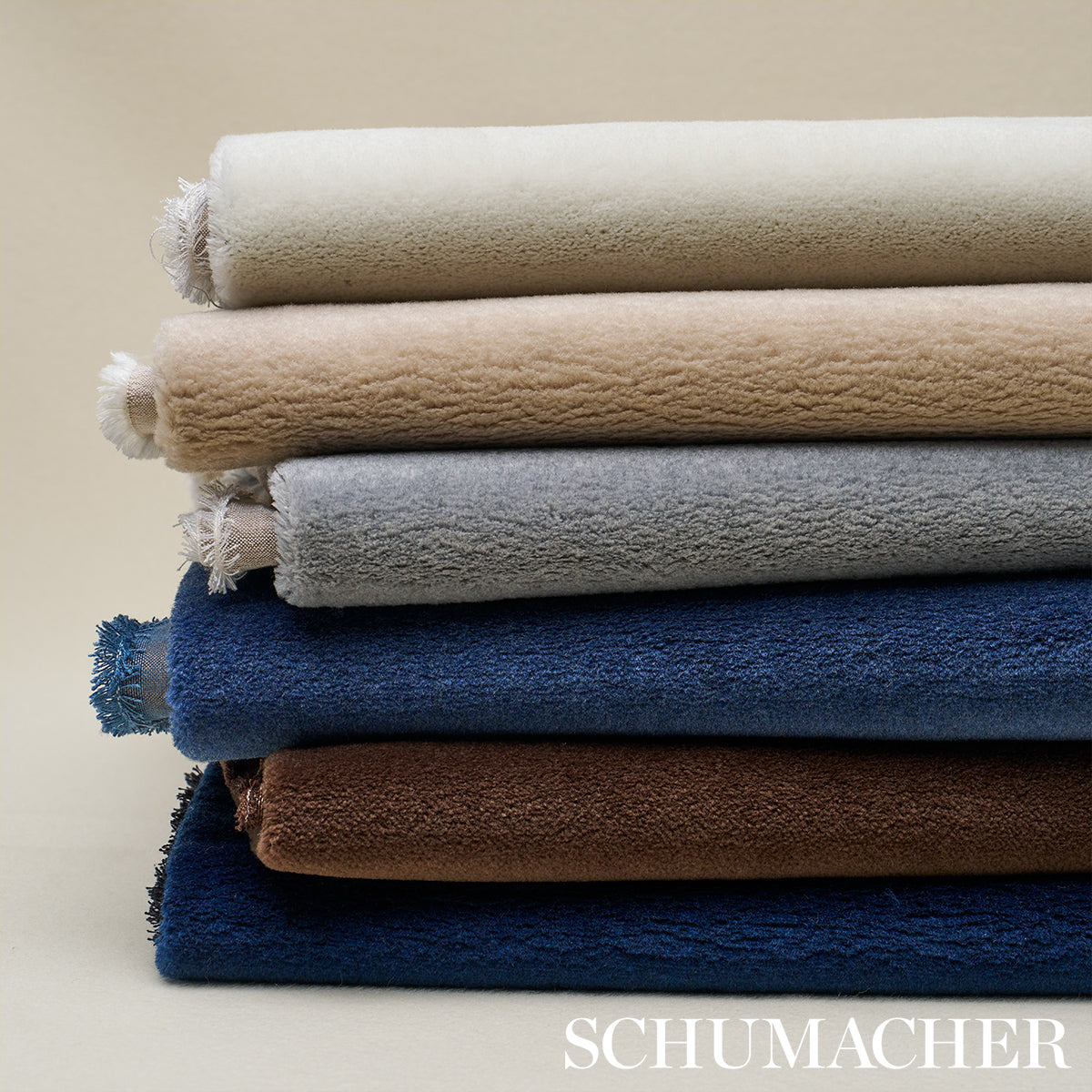 Schumacher Hermine Virgin Wool Blue Fabric 80473