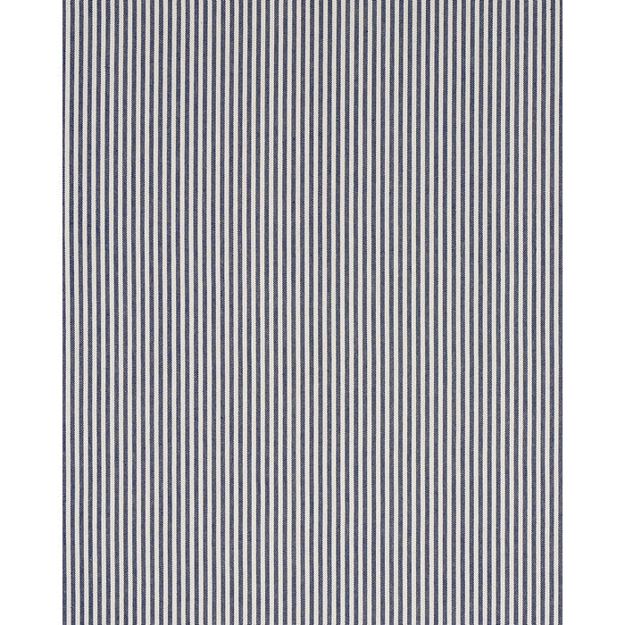 Schumacher Lilly Stripe High Performance Linen Navy & Ivory Fabric 80491