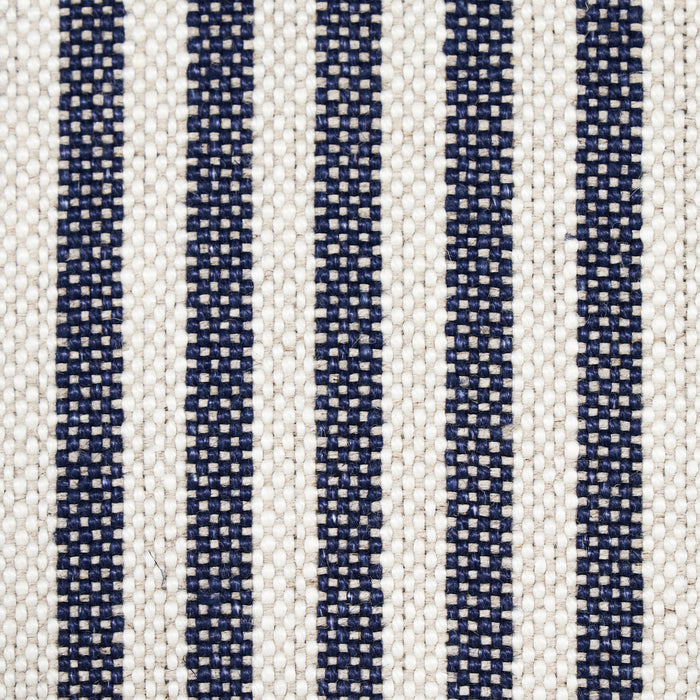 Schumacher Lilly Stripe High Performance Linen Navy & Ivory Fabric Sample 80491