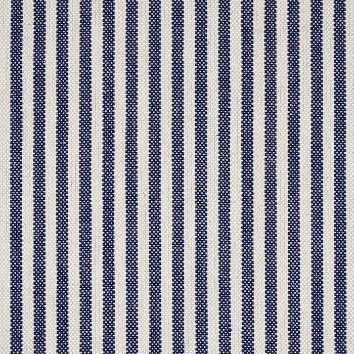 Schumacher Lilly Stripe High Performance Linen Navy & Ivory Fabric Sample 80491