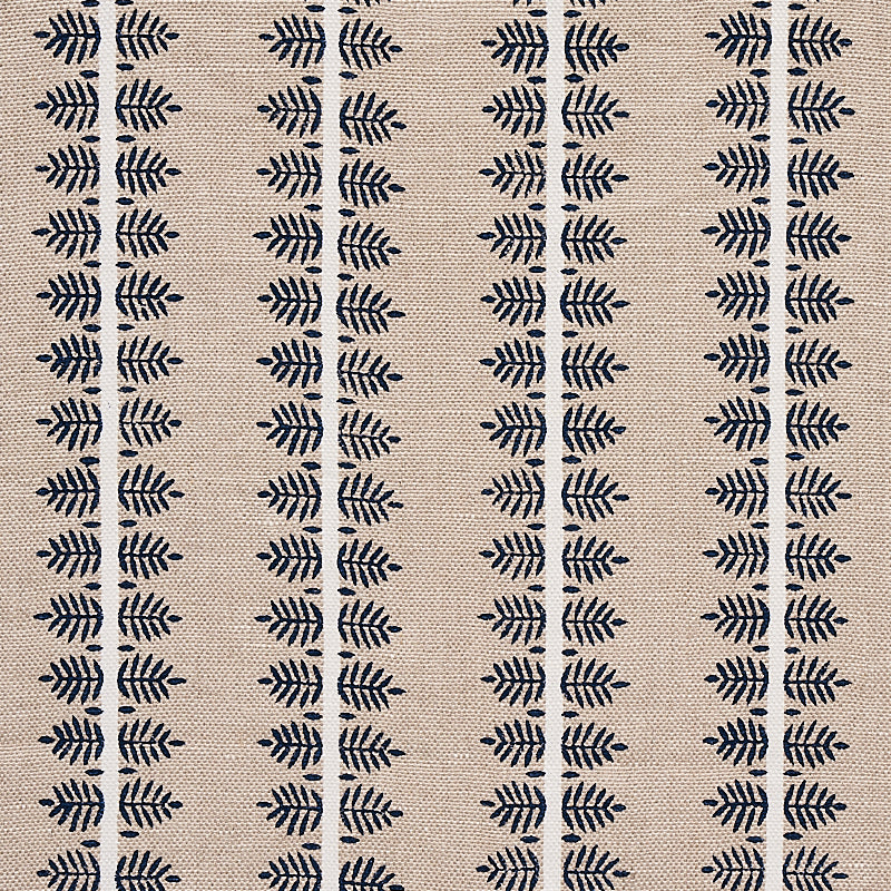 Schumacher Alva Hand Block Print Blue Fabric Sample 80522