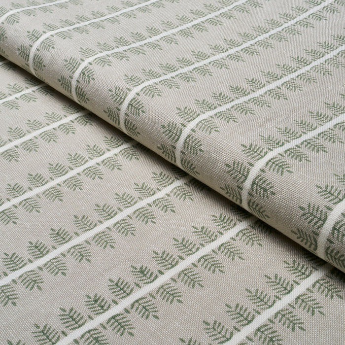 Schumacher Alva Hand Block Print Olive Fabric Sample 80524