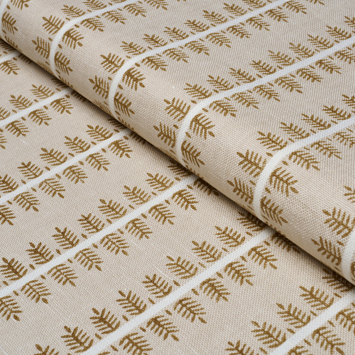 Schumacher Alva Hand Block Print Ochre Fabric 80525